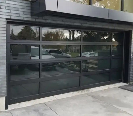 Porte sectionnelle en aluminium moderne porte isolante acoustique en alliage blanc/brun/gris ouverture automatique porte en verre transparent